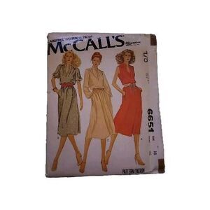 Vintage 1979 McCall’s Pattern 6651 Uncut Size 16 Bust 38 Women's Misses Dress